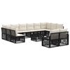 vidaXL Set Divano da Giardino 13 pz Nero polyrattan