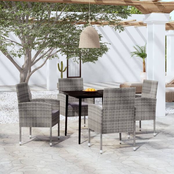 vidaXL Set Mobili da Pranzo per Giardino 5 pz Antracite