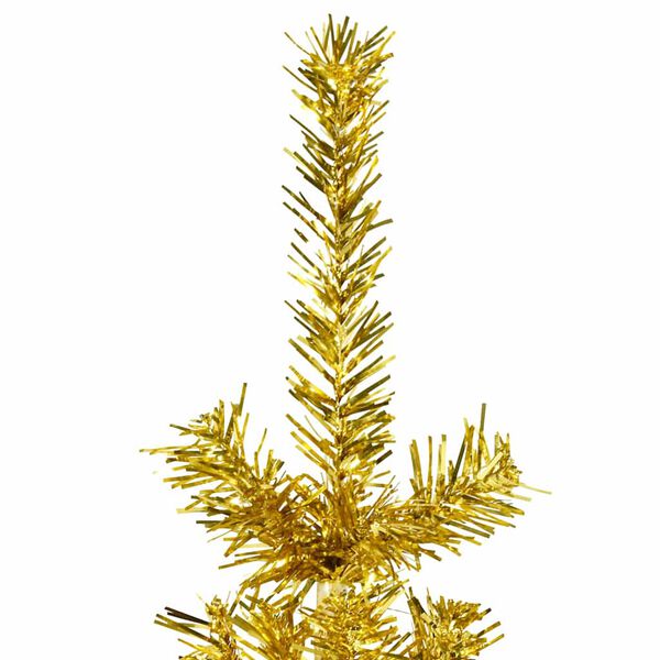 vidaXL Albero Natale Artificiale Sottile a Metà con Supporto Oro 210cm