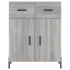 vidaXL Credenza Grigio Sonoma 69,5x34x180 cm in Legno Multistrato