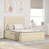 vidaXL Letto con contenitore e materasso Crema 140 x 190 cm Poliestere
