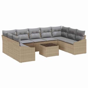 vidaXL Set Divano da Giardino Beige e Grigio Chiaro polyrattan
