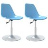 vidaXL Sedie da Pranzo Girevoli 2 pz Blu in PP
