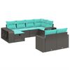 vidaXL Set Divani da Giardino 11 pz con Cuscini in Polyrattan Grigio