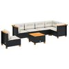 vidaXL Set Divani da Giardino con Cuscini 7pz Nero Polyrattan