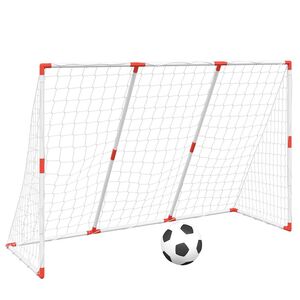 vidaXL Porte Calcio Bambini con Palloni 2 in 1 Bianche 184x64x124 cm