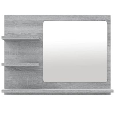 vidaXL Specchio da Bagno Grigio Sonoma 60x10,5x45 cm Legno Multistrato