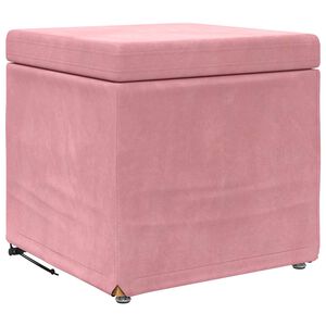 vidaXL Pouf Rosa 41 x 41 x 40 cm Velluto e Legno Ingegnerizzato