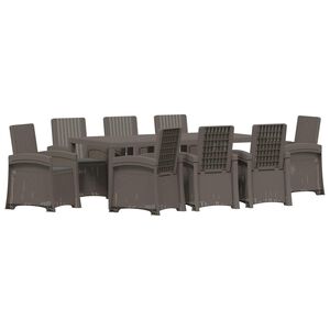 vidaXL Set da Pranzo per Giardino 9 pz Grigio chiaro e Antracite PP