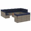 vidaXL Set Divani da Giardino 14pz con Cuscini in Polyrattan Grigio