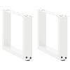 vidaXL Gambe per Tavolino da Caff&egrave; a Forma di U 2 pz Bianche 40x(30-31) cm Acciaio