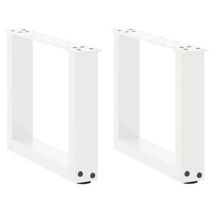 vidaXL Gambe per Tavolino da Caff&egrave; a Forma di U 2 pz Bianche 40x(30-31) cm Acciaio
