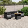 vidaXL Set Divani da Giardino con Cuscini 8 pz Nero in Polyrattan