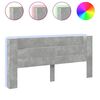 vidaXL Testiera con Contenitore a LED Grigio Cemento 220x16,5x103,5 cm