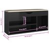 vidaXL Panca Porta Scarpe Cuscino Nero Lucido 104x30x49cm Multistrato