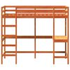 vidaXL Letto Soppalco con Scrivania Marrone Cera 90x190 cm Legno Pino