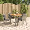 vidaXL Set da Pranzo da Giardino 5 pz con Cuscini in Polyrattan Grigio
