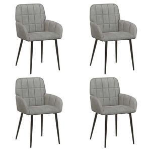 vidaXL Sedie da pranzo 4 pz Velluto Grigio Chiaro 57 x 50 x 85 cm