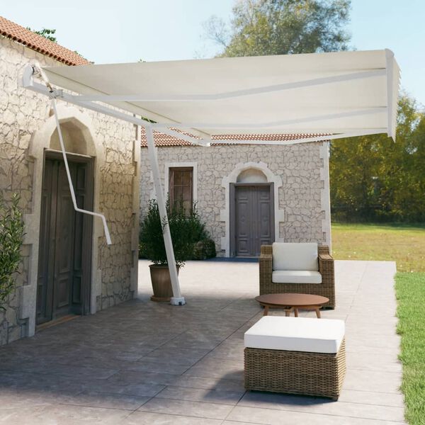 vidaXL Tenda da Sole Autoportante Automatica 600x350 cm Crema