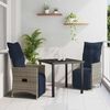vidaXL Set da Pranzo per Giardino 3 pcs Grigio polyrattan