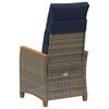 vidaXL Sedia da giardino reclinabile Grigio e Blu Navy polyrattan