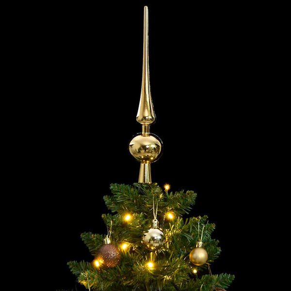 vidaXL Albero Natale Incernierato con 150 LED e Palline 120 cm