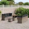 vidaXL Set Divano da Giardino 9 pcs Grigio polyrattan