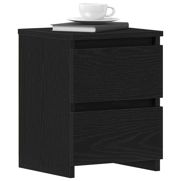 vidaXL Armadio da Notte con cassetto 2 pcs Rovere Nero 30 x 30 x 40 cm