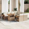 vidaXL Set Divano da Giardino 9 pz con Cuscini Beige in Polyrattan
