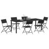vidaXL Set da Pranzo per Giardino 7 pcs Nero