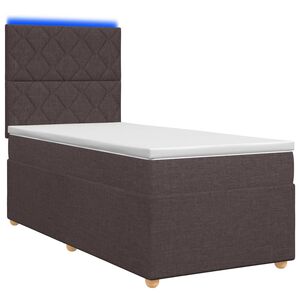 vidaXL Letto box spring con materasso Marrone Scuro 90 x 190 cm