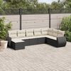 vidaXL Set Divani da Giardino con Cuscini 8 pz Nero in Polyrattan