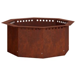 vidaXL Anello per Focolare Ruggine 60 x 60 x 25 cm Acciaio Corten