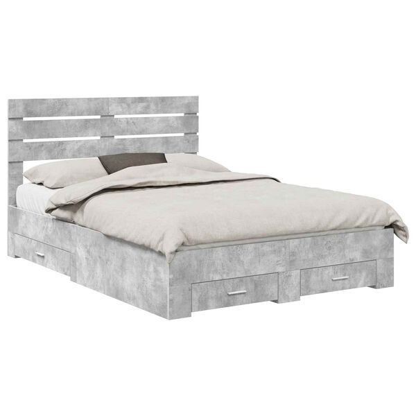 vidaXL Struttura del letto con cassetto con testiera Legno multistrato