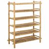 vidaXL Scarpiera con lo scaffale Naturale 6 ripiani Bamb&ugrave;
