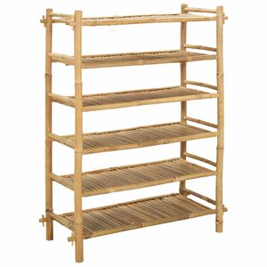 vidaXL Scarpiera con lo scaffale Naturale 6 ripiani Bamb&ugrave;