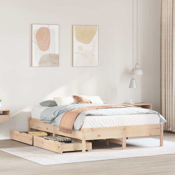 vidaXL Letto senza Materasso 135x190 cm in Legno Massello di Pino