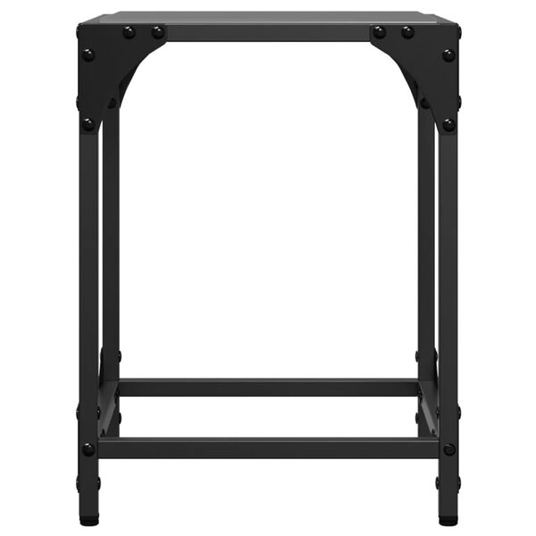 vidaXL Tavolini da Salotto con Piano Vetro Nero 2pz 30x30x40cm Acciaio