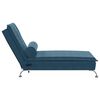 vidaXL Chaise Longue Massaggi con Cuscino a Rullo Blu in Velluto