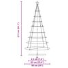 vidaXL Albero a Cono di Natale con supporto Nero 210 cm Acciaio