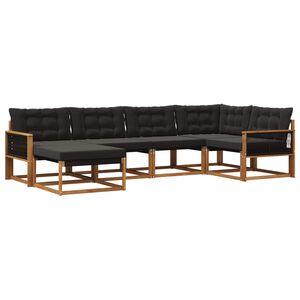vidaXL Set di divani da esterno 6 pz Naturale e Nero