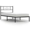vidaXL Giroletto con Testiera in Metallo Nero 90x200 cm