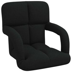 vidaXL Sedia a pavimento regolabile Nero 58 x 62 x 58 cm Tessuto