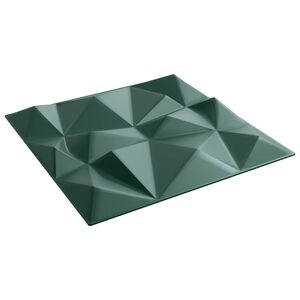 vidaXL Pannelli da parete 12 pcs Verde Diamante 50 x 50 cm Schiuma XPS