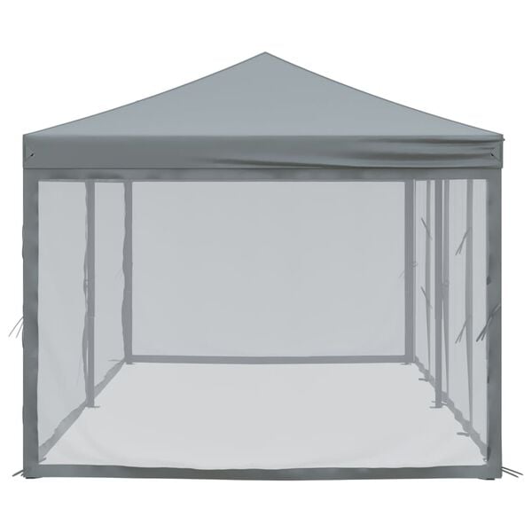 vidaXL Tenda per Feste Pieghevole con Pareti Laterali Antracite 3x6 m