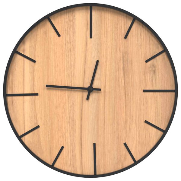 vidaXL Orologio a Parete Marrone &Oslash;39 cm in Ferro e Legno Multistrato
