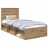 vidaXL Struttura del letto con testiera Rovere Artigianale 90 x 200 cm
