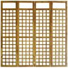 vidaXL Divisorio a 4 Pannelli in Legno Massello di Acacia 160x170 cm