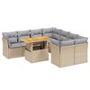 vidaXL Set Divano da Giardino 9 pz con Cuscini Beige in Polyrattan