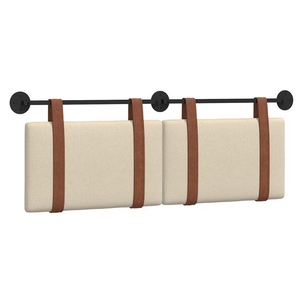 vidaXL Testata appesa Tinta unita Crema 130 x 55 x 5 cm PU Antico